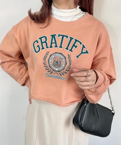nemne store(ネンネストア)の「刺繍入りキリッパショート裏毛スウェット(スウェット・レディース・ピンク/ブルー/オートミール・フリー)」の17枚目の写真