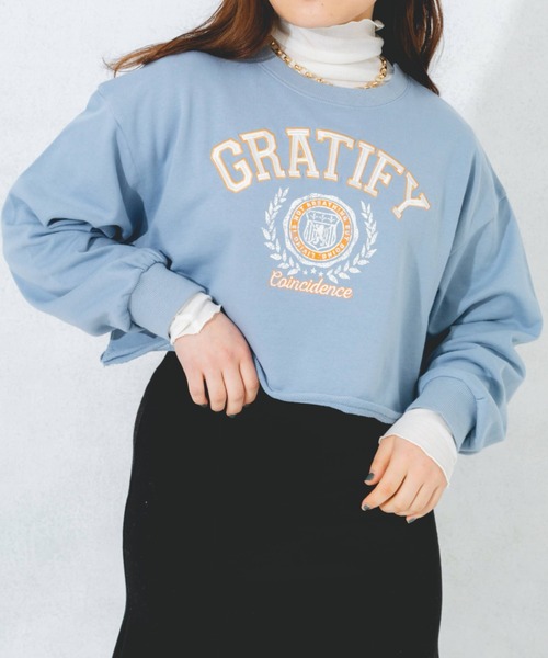 nemne store(ネンネストア)の「刺繍入りキリッパショート裏毛スウェット(スウェット・レディース・ピンク/ブルー/オートミール・フリー)」の9枚目の写真