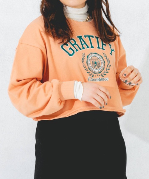 nemne store(ネンネストア)の「刺繍入りキリッパショート裏毛スウェット(スウェット・レディース・ピンク/ブルー/オートミール・フリー)」の16枚目の写真
