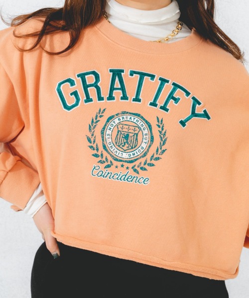 nemne store(ネンネストア)の「刺繍入りキリッパショート裏毛スウェット(スウェット・レディース・ピンク/ブルー/オートミール・フリー)」の15枚目の写真