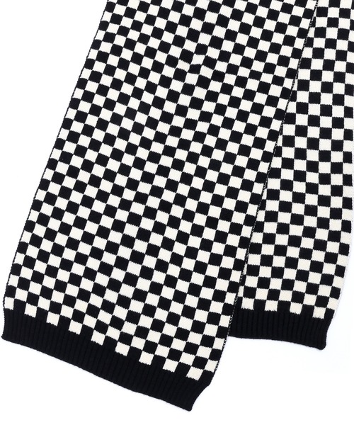 Figments(フィグメンツ)の「チェッカーマフラー(マフラー・レディース・ホワイト・FREE)」の4枚目の写真