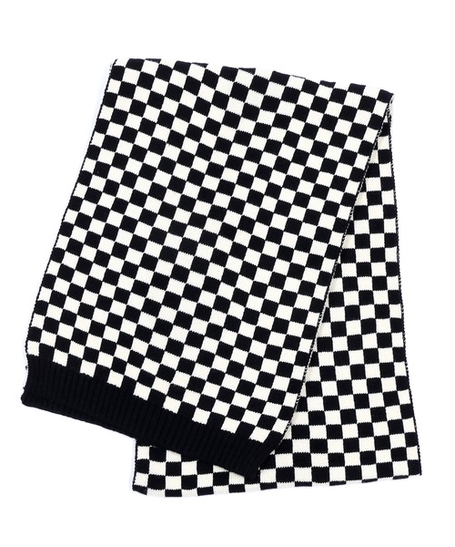 Figments(フィグメンツ)の「チェッカーマフラー(マフラー・レディース・ホワイト・FREE)」の6枚目の写真