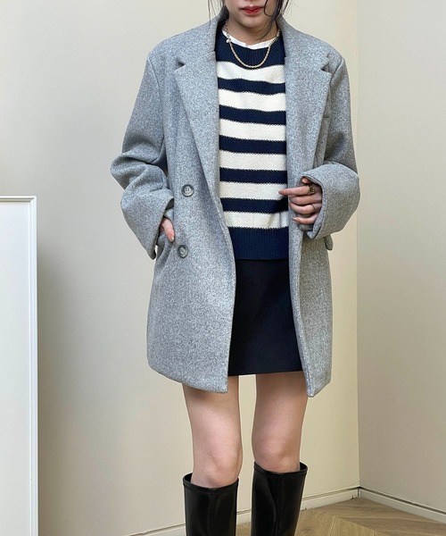MAISON DE THERESE（メゾン ド テレーズ）の「ラシャジャケット（チェスターコート・レディース・グレー/ブラック/ブラウン/ライトグレー/カーキ・MEDIUM/LARGE）」の22枚目の写真