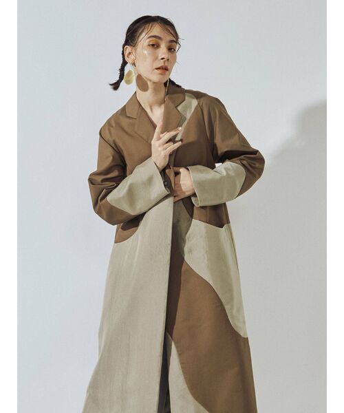 【りお ページ✨】アンスリード　ラウンドカットコート　ロングコート　カーキ UN3D.（アンスリード）の「ラウンドカットコート（その他アウター