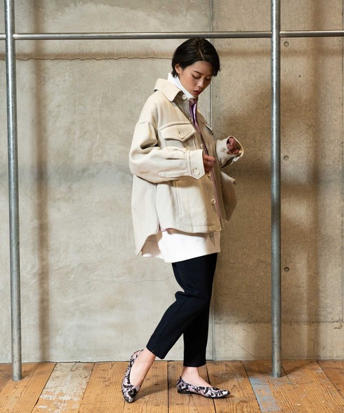 zucca ズッカ ツイード × デニム プリーツ パンツ タグ付き ZUCCa（ズッカ）の「クリアデニム/パンツ（デニムパンツ）」 - WEAR