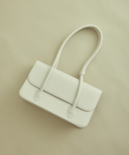 VIS（ビス）の「リサイクルフェイクレザーロングハンドルバッグ【sustainable】（ハンドバッグ・レディース・ブラック/キナリ/グリーン・FREE）」の2枚目の写真