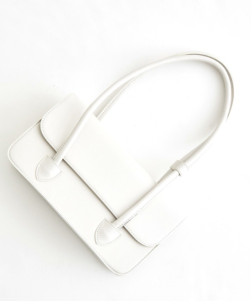 VIS（ビス）の「リサイクルフェイクレザーロングハンドルバッグ【sustainable】（ハンドバッグ・レディース・ブラック/キナリ/グリーン・FREE）」の9枚目の写真