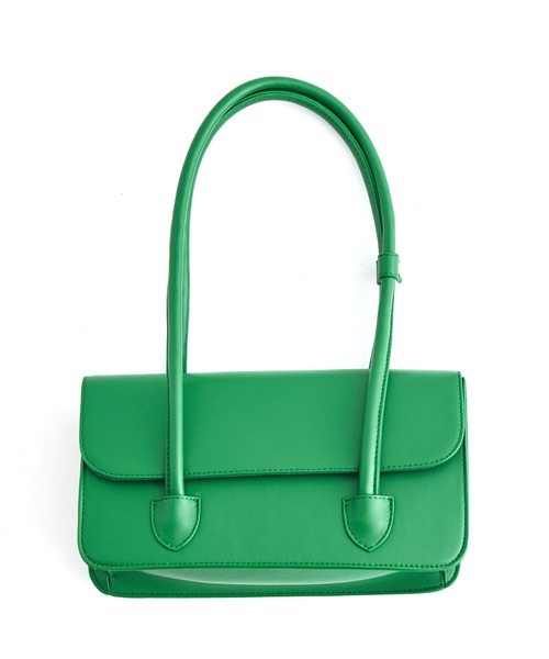 VIS（ビス）の「リサイクルフェイクレザーロングハンドルバッグ【sustainable】（ハンドバッグ・レディース・ブラック/キナリ/グリーン・FREE）」の12枚目の写真