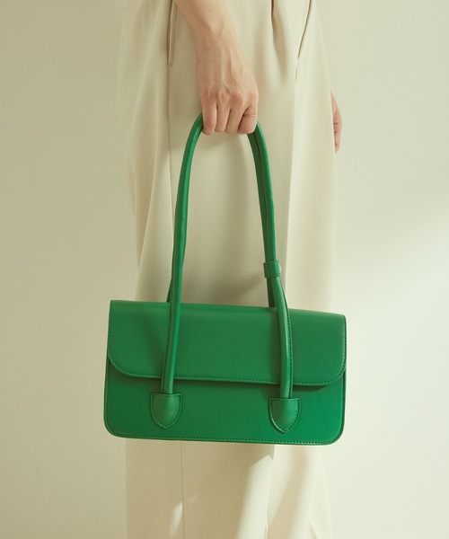 VIS（ビス）の「リサイクルフェイクレザーロングハンドルバッグ【sustainable】（ハンドバッグ・レディース・ブラック/キナリ/グリーン・FREE）」の15枚目の写真