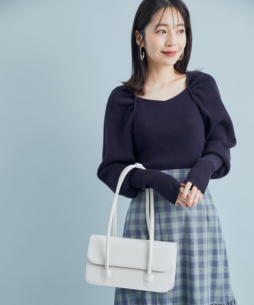 VIS（ビス）の「リサイクルフェイクレザーロングハンドルバッグ【sustainable】（ハンドバッグ・レディース・ブラック/キナリ/グリーン・FREE）」の8枚目の写真