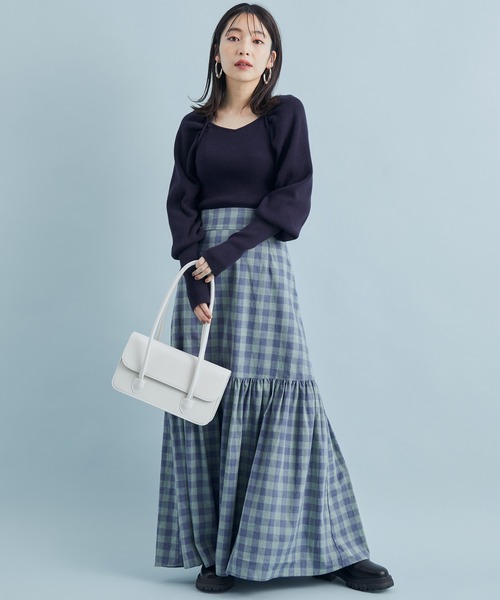 VIS（ビス）の「リサイクルフェイクレザーロングハンドルバッグ【sustainable】（ハンドバッグ・レディース・ブラック/キナリ/グリーン・FREE）」の16枚目の写真