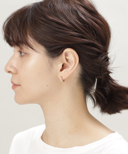 COCOSHNIK(ココシュニック)の「K10メッシュフープ イヤリング(イヤーカフ・レディース・ホワイト系その他7・00)」の8枚目の写真