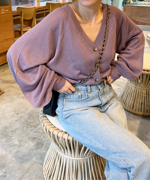 StyleSea（スタイルシー）の「2wayシアーニットカーディガン（カーディガン/ボレロ・レディース・アイボリー/ベージュ/ライトグリーン/ラベンダー/ブラック・MEDIUM）」の8枚目の写真