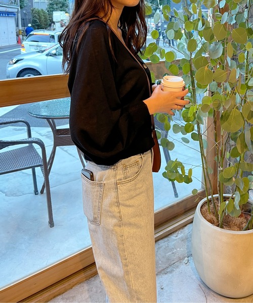 StyleSea（スタイルシー）の「2wayシアーニットカーディガン（カーディガン/ボレロ・レディース・アイボリー/ベージュ/ライトグリーン/ラベンダー/ブラック・MEDIUM）」の20枚目の写真