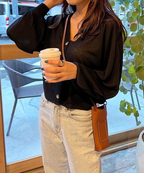 StyleSea（スタイルシー）の「2wayシアーニットカーディガン（カーディガン/ボレロ・レディース・アイボリー/ベージュ/ライトグリーン/ラベンダー/ブラック・MEDIUM）」の12枚目の写真