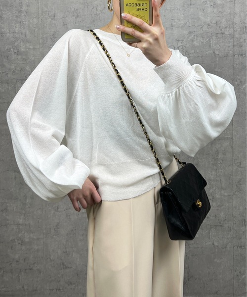 StyleSea（スタイルシー）の「2wayシアーニットカーディガン（カーディガン/ボレロ・レディース・アイボリー/ベージュ/ライトグリーン/ラベンダー/ブラック・MEDIUM）」の13枚目の写真