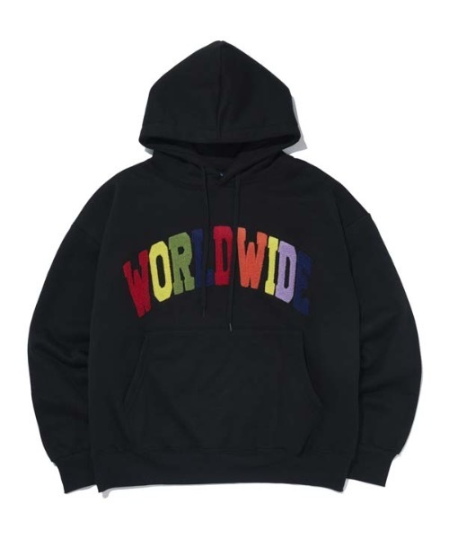 AMESWORLDWIDE（アメスワールドワイド）の「【AMESWORLDWIDE 】レインボーWORLDWIDEフーディ / RAINBOW WORLDWIDE HOODIE（パーカー・レディース・ブラック/グレー/アイボリー/ピンク・MEDIUM/LARGE）」の13枚目の写真