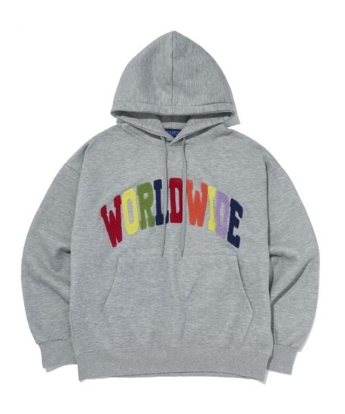 AMESWORLDWIDE（アメスワールドワイド）の「【AMESWORLDWIDE 】レインボーWORLDWIDEフーディ / RAINBOW WORLDWIDE HOODIE（パーカー・レディース・ブラック/グレー/アイボリー/ピンク・MEDIUM/LARGE）」の8枚目の写真