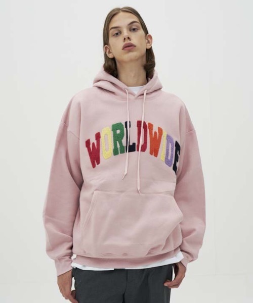 AMESWORLDWIDE（アメスワールドワイド）の「【AMESWORLDWIDE 】レインボーWORLDWIDEフーディ / RAINBOW WORLDWIDE HOODIE（パーカー・レディース・ブラック/グレー/アイボリー/ピンク・MEDIUM/LARGE）」の18枚目の写真