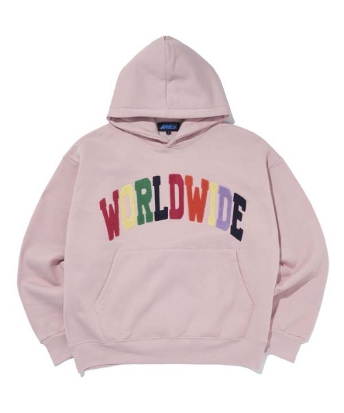 AMESWORLDWIDE（アメスワールドワイド）の「【AMESWORLDWIDE 】レインボーWORLDWIDEフーディ / RAINBOW WORLDWIDE HOODIE（パーカー・レディース・ブラック/グレー/アイボリー/ピンク・MEDIUM/LARGE）」の15枚目の写真