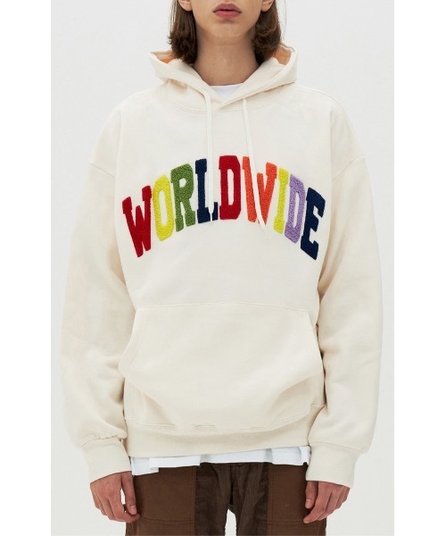 AMESWORLDWIDE（アメスワールドワイド）の「【AMESWORLDWIDE 】レインボーWORLDWIDEフーディ / RAINBOW WORLDWIDE HOODIE（パーカー・レディース・ブラック/グレー/アイボリー/ピンク・MEDIUM/LARGE）」の21枚目の写真