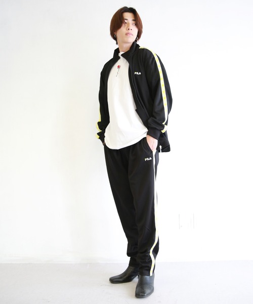 【セール】FILA スムースジャージ テープ付きジャージセットアップ（ジャージ）｜FILA（フィラ）