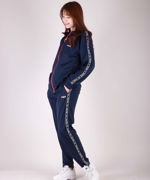【セール】FILA スムースジャージ テープ付きジャージセットアップ（ジャージ）｜FILA（フィラ）