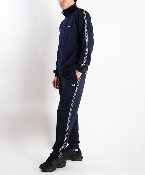セール】FILA スムースジャージ テープ付きジャージセットアップ