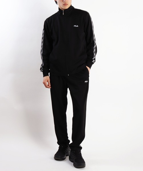 セール】FILA スムースジャージ テープ付きジャージセットアップ