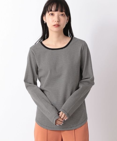 LOWRYS FARM（ローリーズファーム）の「パイピングタイトＬＳ　265269（Tシャツ/カットソー・レディース・ブラック/オフホワイト/カーキ/ブルー・FREE）」の12枚目の写真