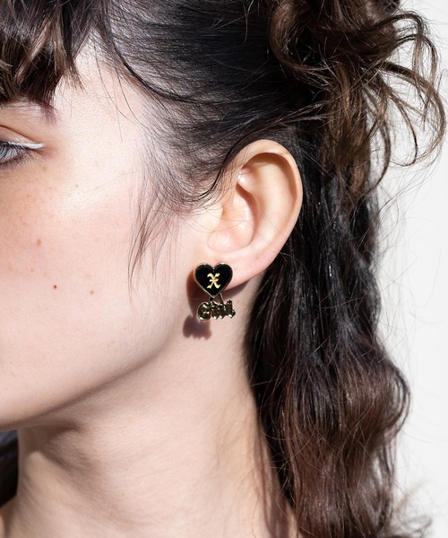 X-girl(エックスガール)の「X-girl HEART EARRINGS(ピアス(両耳用)・レディース・ブラック/レッド・ONE SIZE)」の6枚目の写真