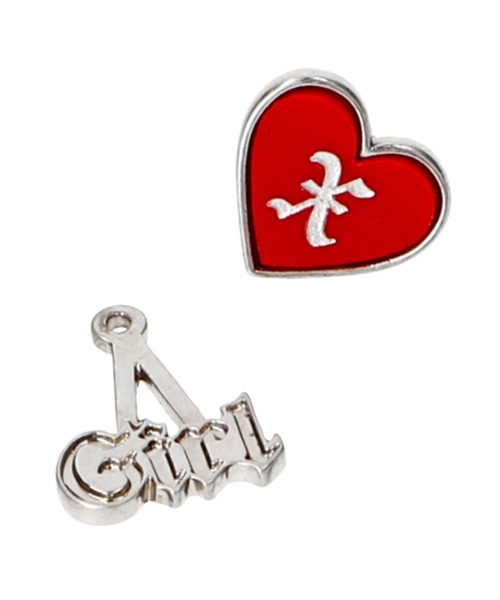 X-girl(エックスガール)の「X-girl HEART EARRINGS(ピアス(両耳用)・レディース・ブラック/レッド・ONE SIZE)」の9枚目の写真