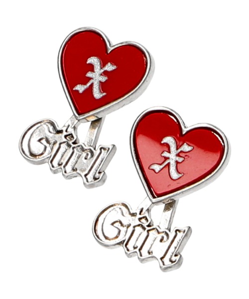 X-girl(エックスガール)の「X-girl HEART EARRINGS(ピアス(両耳用)・レディース・ブラック/レッド・ONE SIZE)」の14枚目の写真