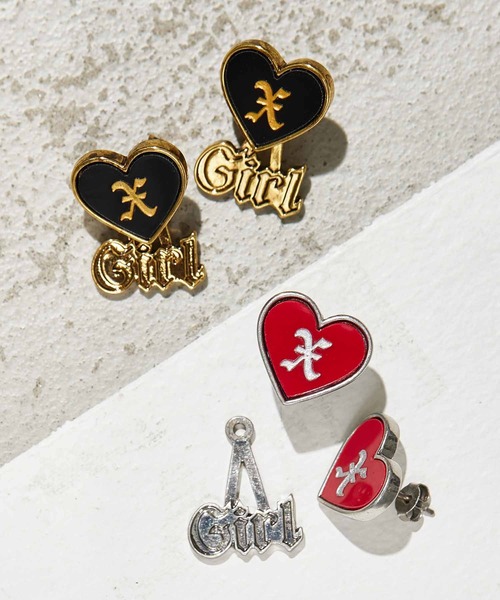 X-girl(エックスガール)の「X-girl HEART EARRINGS(ピアス(両耳用)・レディース・ブラック/レッド・ONE SIZE)」の16枚目の写真