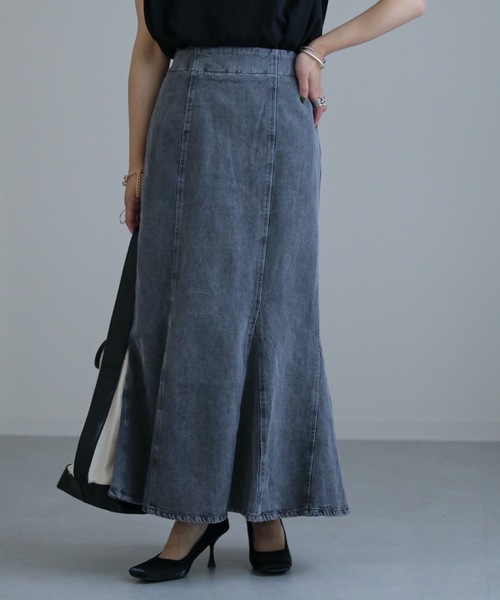 ap retro(アプレトロ)の「デニムマーメイドスカート(デニムスカート・レディース・ブルー/ネイビー/ブラック・FREE)」の2枚目の写真