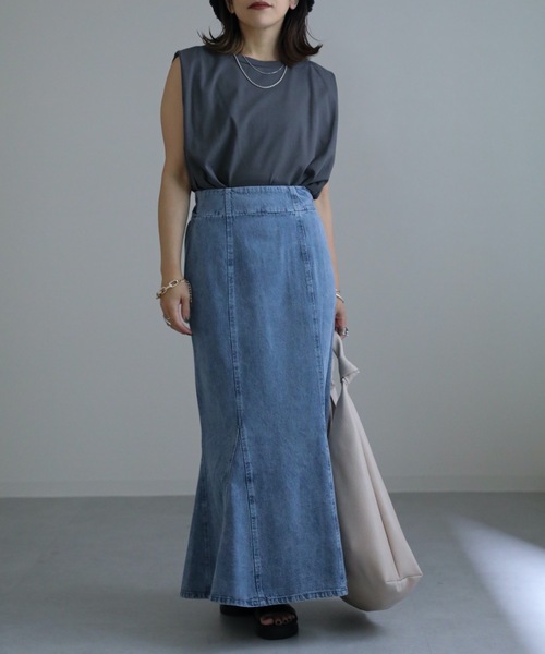 ap retro(アプレトロ)の「デニムマーメイドスカート(デニムスカート・レディース・ブルー/ネイビー/ブラック・FREE)」の7枚目の写真