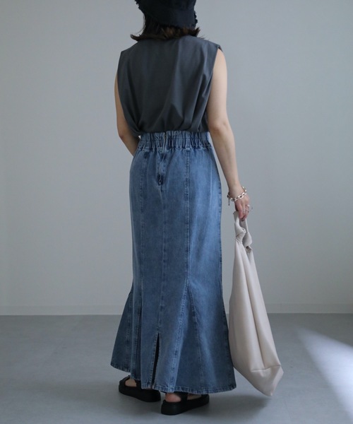 ap retro(アプレトロ)の「デニムマーメイドスカート(デニムスカート・レディース・ブルー/ネイビー/ブラック・FREE)」の4枚目の写真