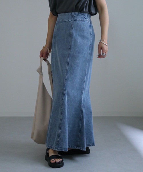 ap retro(アプレトロ)の「デニムマーメイドスカート(デニムスカート・レディース・ブルー/ネイビー/ブラック・FREE)」の10枚目の写真