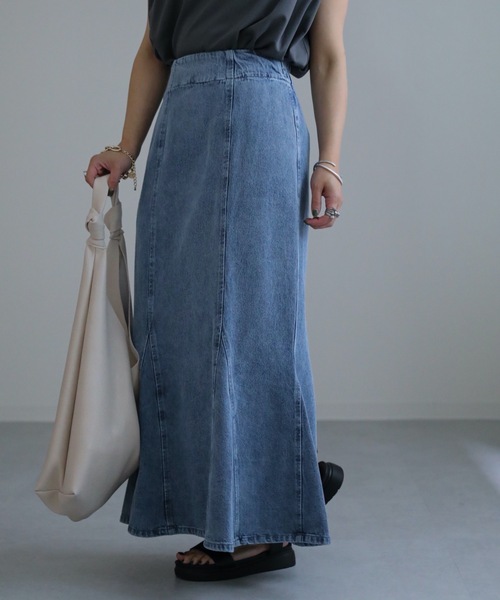ap retro(アプレトロ)の「デニムマーメイドスカート(デニムスカート・レディース・ブルー/ネイビー/ブラック・FREE)」の9枚目の写真