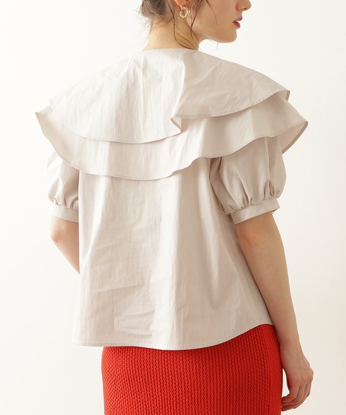 N.（N. Natural Beauty Basic）（エヌエヌナチュラルビューティーベーシック）の「《n.'look》◆レイヤードラッフルブラウス（シャツ/ブラウス・レディース・ホワイト/ブラック・MEDIUM）」の17枚目の写真