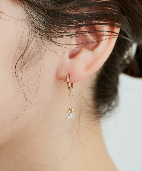 VIS（ビス）の「【WEB限定】ゆれビジュープチピアス（ピアス（両耳用）・レディース・その他1/グレー系その他/イエロー・FREE）」の3枚目の写真