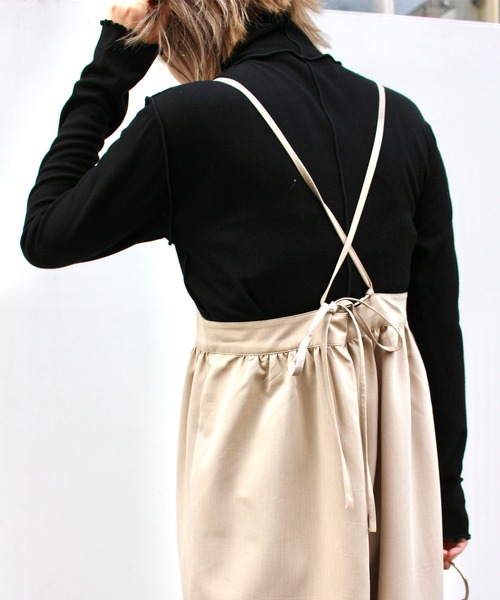 MLI'A（エムリア）の「キャミサロペット（サロペット/オーバーオール・レディース・ブラック/ベージュ/グリーン・M）」の20枚目の写真