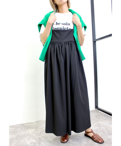 MLI'A（エムリア）の「キャミサロペット（サロペット/オーバーオール・レディース・ブラック/ベージュ/グリーン・M）」の22枚目の写真