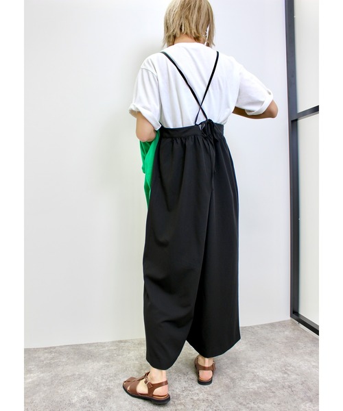 MLI'A（エムリア）の「キャミサロペット（サロペット/オーバーオール・レディース・ブラック/ベージュ/グリーン・M）」の19枚目の写真