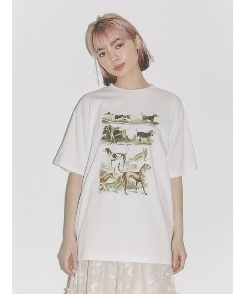 merry jenny（メリージェニー）の「some dogs Tee（Tシャツ/カットソー・レディース・ブラック/ベージュ/オフホワイト・FREE）」の8枚目の写真