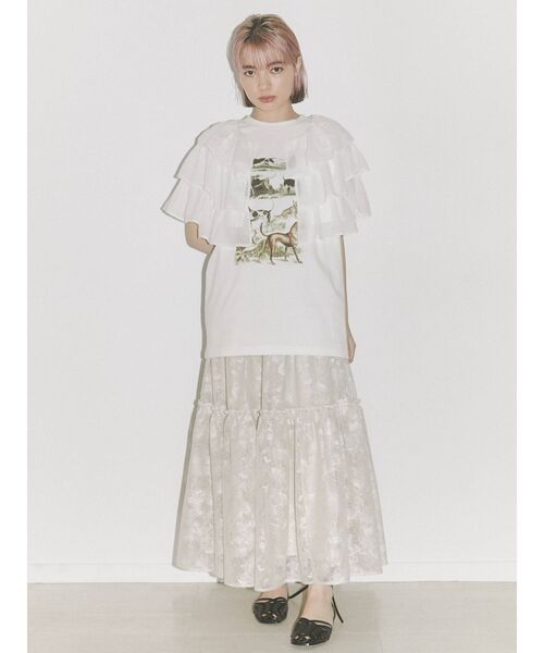 merry jenny（メリージェニー）の「some dogs Tee（Tシャツ/カットソー・レディース・ブラック/ベージュ/オフホワイト・FREE）」の7枚目の写真