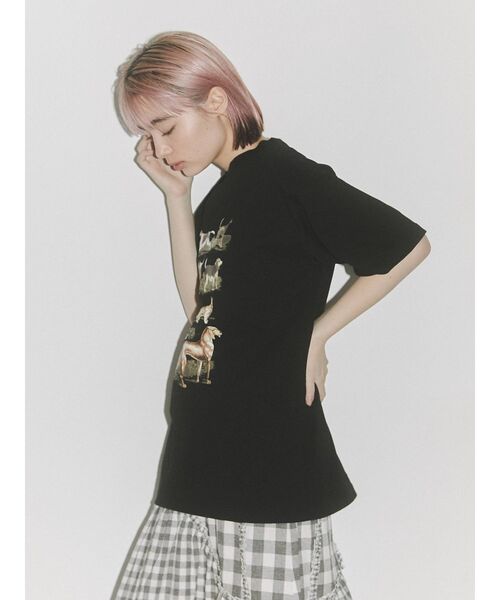merry jenny（メリージェニー）の「some dogs Tee（Tシャツ/カットソー・レディース・ブラック/ベージュ/オフホワイト・FREE）」の18枚目の写真