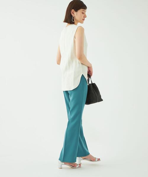 green label relaxing(グリーンレーベルリラクシング)の「<1_OF_MINE(ワンオブマイン)> GIZA テレコ ノースリーブ カットソー(Tシャツ/カットソー・レディース・ブラック/ベージュ/オフホワイト/ライム・FREE)」の8枚目の写真