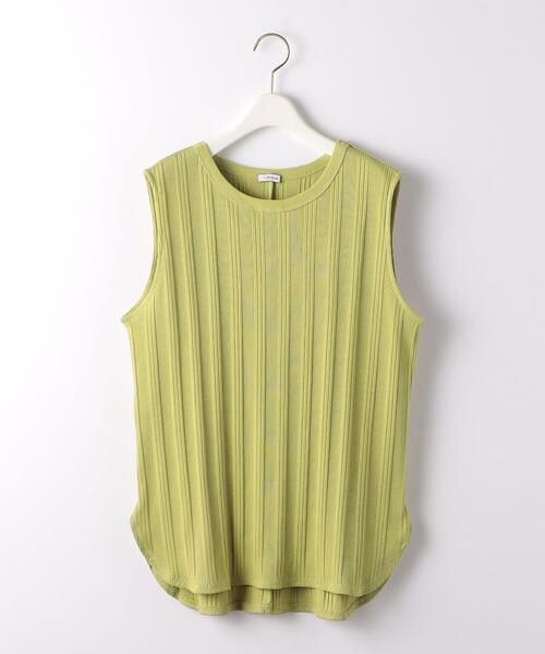 green label relaxing(グリーンレーベルリラクシング)の「<1_OF_MINE(ワンオブマイン)> GIZA テレコ ノースリーブ カットソー(Tシャツ/カットソー・レディース・ブラック/ベージュ/オフホワイト/ライム・FREE)」の11枚目の写真