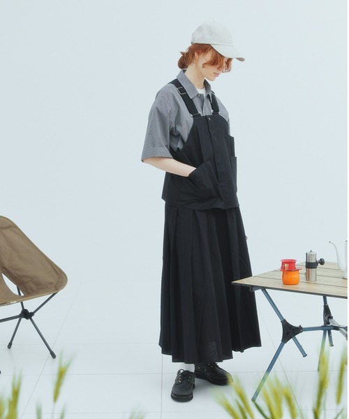 EDIT Gris(エディットグリ)の「【ジレ感覚で使いやすい】BIBエプロンベスト/フィッシングベスト(ベスト・レディース・ホワイト/ブラック・FREE)」の8枚目の写真